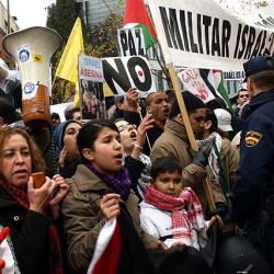 protesrtas ante la embajada israelí